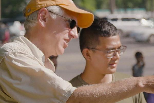 Dave Chanatry outside on location for filming of documentary.